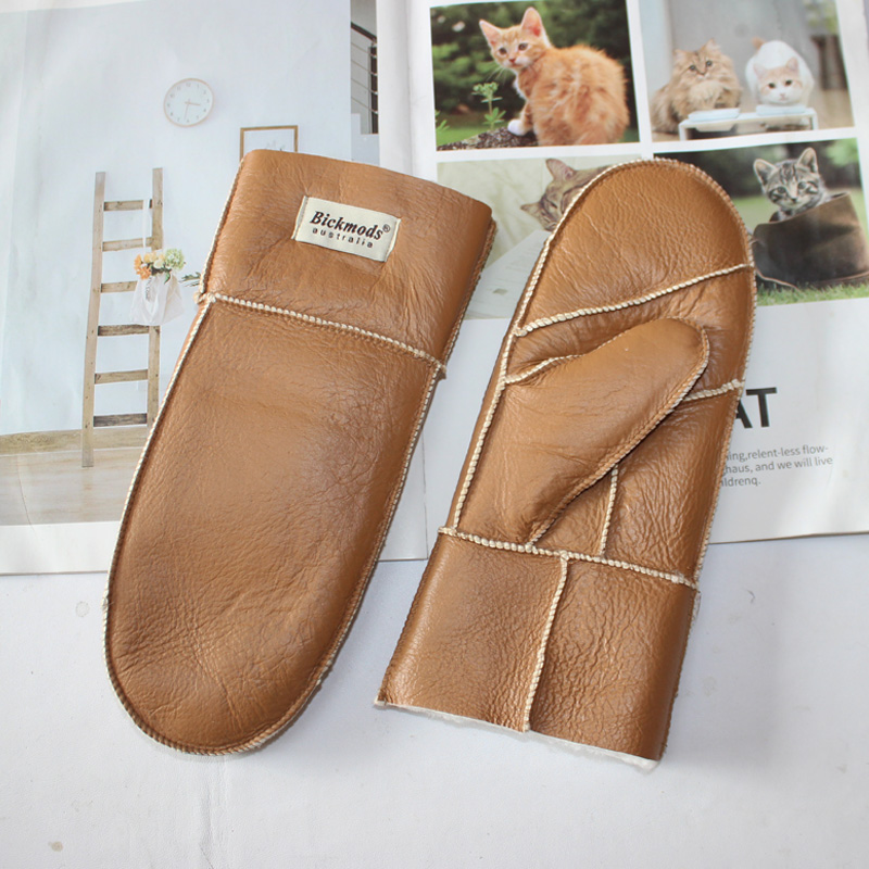 Leather Work Winter Gloves - Neue Leder-Damenhandschuhe mit Fellbesatz, Winter-Schafsleder-Handschuhe mit