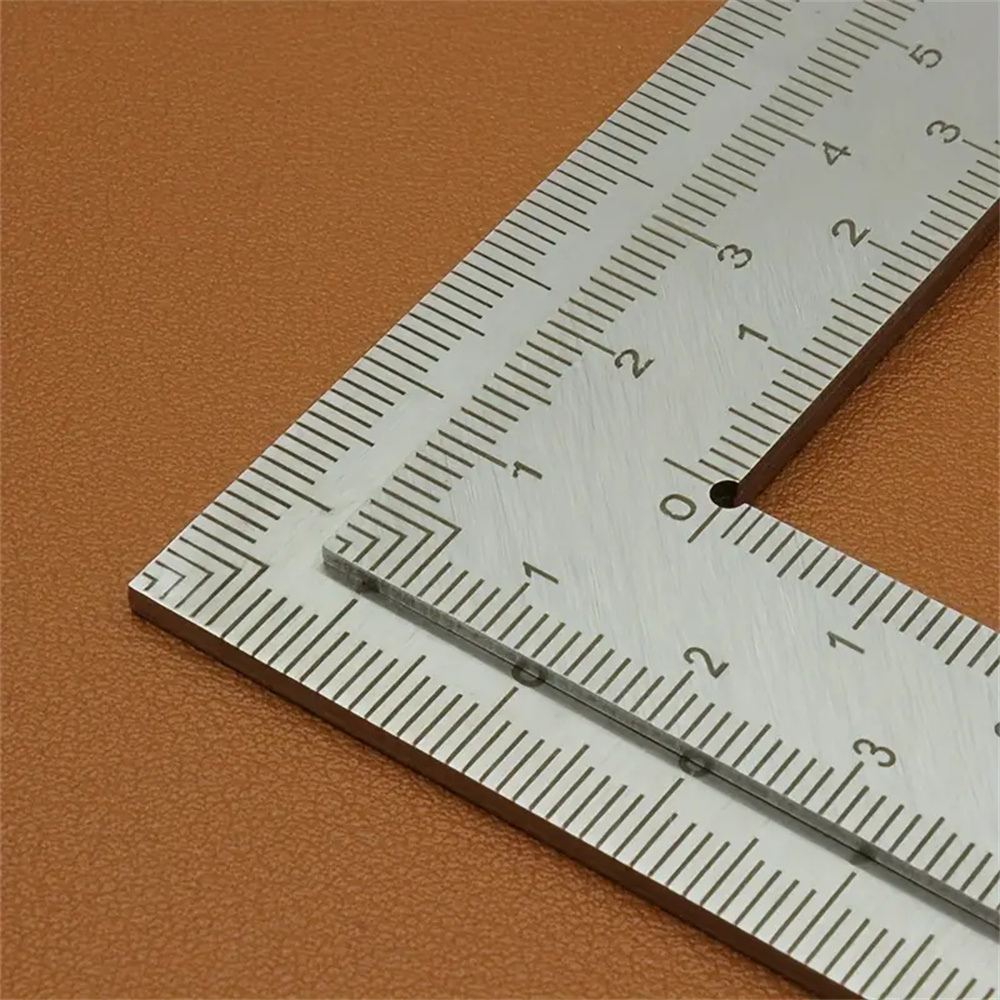 Leatherwork Ruler - Mini-Edelstahl-L-förmiges doppelseitiges Präzisionsskalenlineal – hochpräzises Messwerkzeug