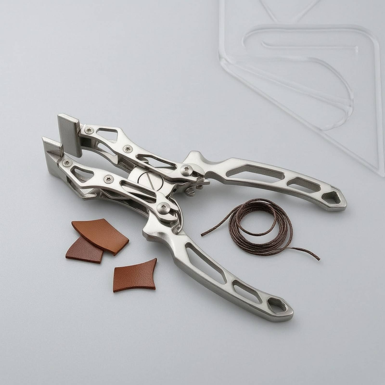 Leatherwork Press - Lederbearbeitungs-Klemmzange mit Starker Greifkraft, Polierte Lederpresse-Zange,