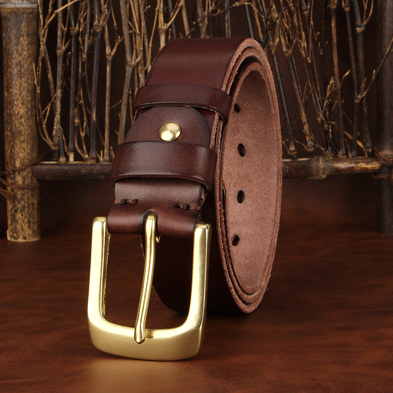 Leather Work Jeans - 3,8 cm breite Gürtel aus echtem