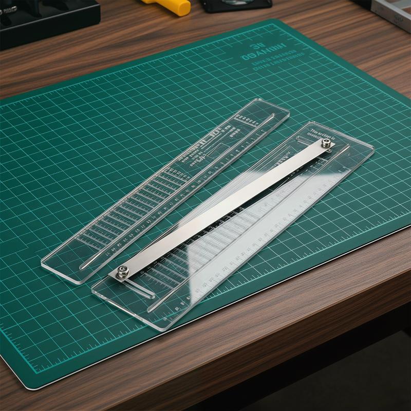 Leatherwork Ruler - Bogenmacher-Flachlederlineal, Werkzeug zum Schneiden von Flachlederstreifen,