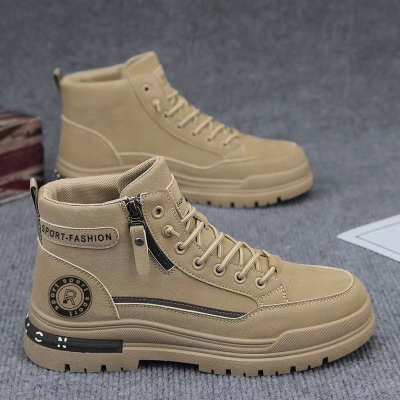 Leather Work Fabric - Männer Retro High Top Arbeit Stiefel