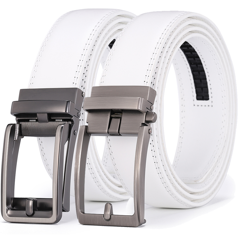 Leather Work Jeans - Luxus Weiß Golf Gürtel für Männer