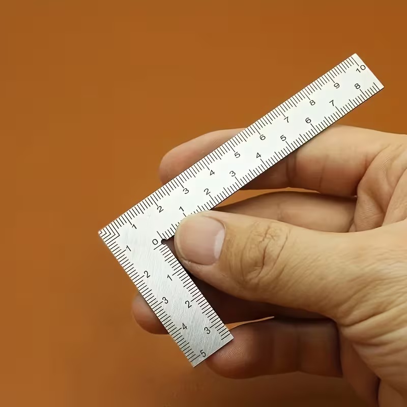 Leatherwork Ruler - Mini L-förmiges Edelstahl-Lineal - Hochpräzises Dickes