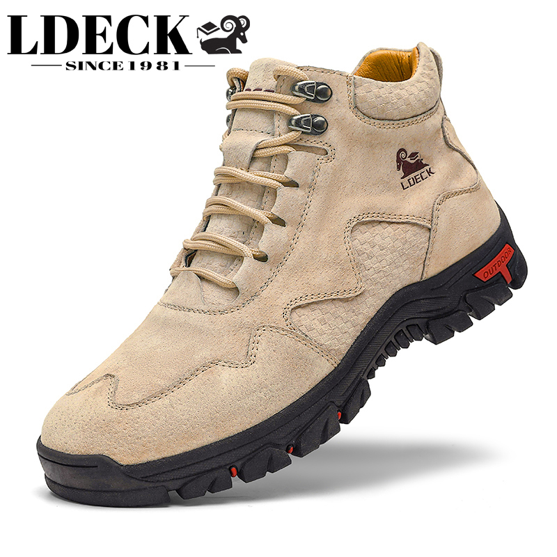 LDECK Herren-Mid-Top-Stiefel,  – Leather Work Fabric Bewertung und Preis