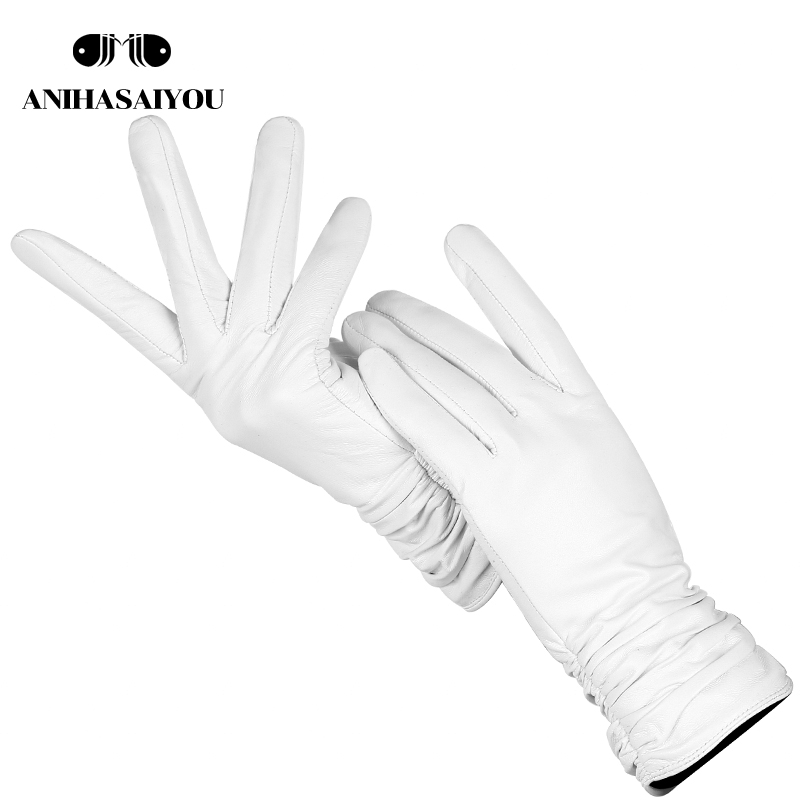Modische, bequeme weiße Handsc – Leather Work Winter Gloves Bewertung und Preis
