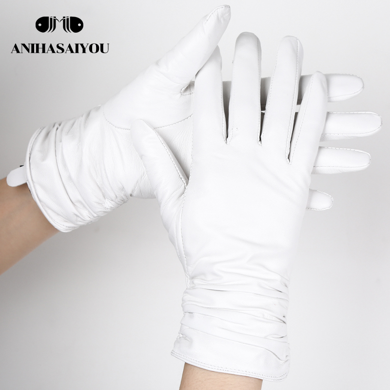 Modische, bequeme weiße Handsc – Leather Work Winter Gloves Bewertung und Preis